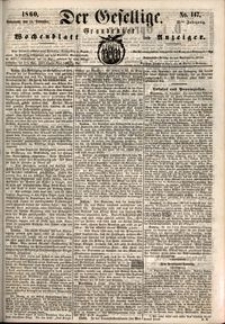 Der Gesellige : Graudenzer Wochenblatt und Anzeiger 1860.12.15 nr 147