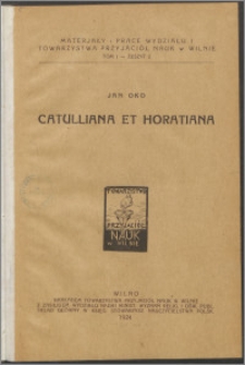 Catulliana et Horatiana