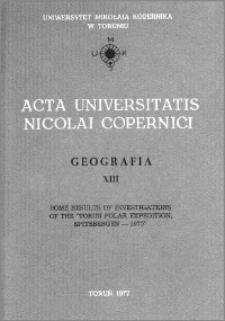 Acta Universitatis Nicolai Copernici. Nauki Matematyczno-Przyrodnicze. Geografia, z. 13 (43), 1977