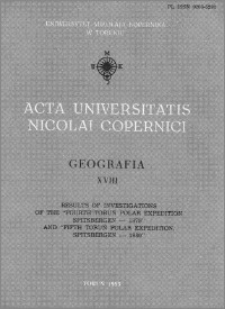 Acta Universitatis Nicolai Copernici. Nauki Matematyczno-Przyrodnicze. Geografia, z. 18 (56), 1983