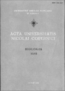 Acta Universitatis Nicolai Copernici. Nauki Matematyczno-Przyrodnicze. Biologia, z. 27 (59), 1985