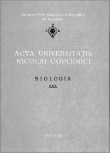 Acta Universitatis Nicolai Copernici. Nauki Matematyczno-Przyrodnicze. Biologia, z. 30 (64), 1986