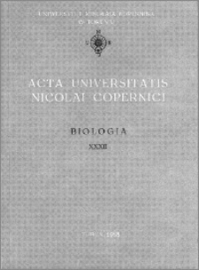 Acta Universitatis Nicolai Copernici. Nauki Matematyczno-Przyrodnicze. Biologia, z. 32 (69), 1988