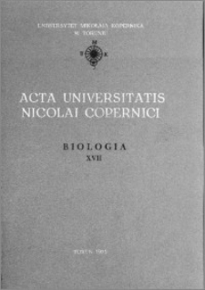 Acta Universitatis Nicolai Copernici. Nauki Matematyczno-Przyrodnicze. Biologia, z. 17 (36), 1975