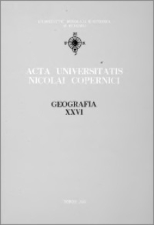 Acta Universitatis Nicolai Copernici. Nauki Matematyczno-Przyrodnicze. Geografia, z. 26 (91), 1994
