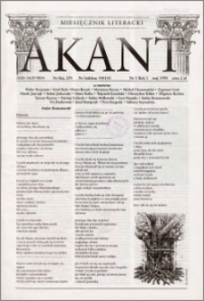 Akant : miesięcznik literacki 1998 R.1 nr 5