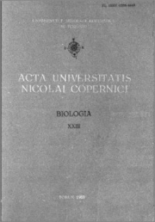 Acta Universitatis Nicolai Copernici. Nauki Matematyczno-Przyrodnicze. Biologia, z. 23 (49), 1980