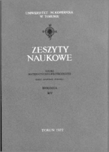 Acta Universitatis Nicolai Copernici. Nauki Matematyczno-Przyrodnicze. Biologia, z. 14 (29), 1971