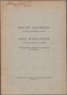 Skład Osobowy w roku akademickim 1965/1966 i Spis Wykładów na rok akademicki 1966/1967 Uniwersytetu Mikołaja Kopernika w Toruniu