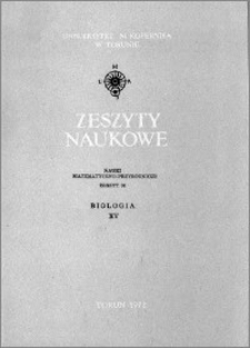 Acta Universitatis Nicolai Copernici. Nauki Matematyczno-Przyrodnicze. Biologia, z. 15 (30), 1972