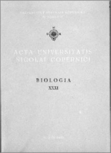 Acta Universitatis Nicolai Copernici. Nauki Matematyczno-Przyrodnicze. Biologia, z. 31 (68), 1988
