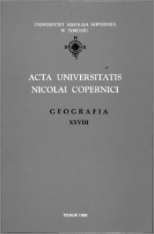Acta Universitatis Nicolai Copernici. Nauki Matematyczno-Przyrodnicze. Geografia, z. 28 (97), 1996