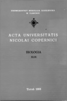 Acta Universitatis Nicolai Copernici. Nauki Matematyczno-Przyrodnicze. Biologia, z. 49 (94), 1995