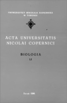 Acta Universitatis Nicolai Copernici. Nauki Matematyczno-Przyrodnicze. Biologia, z. 51 (96), 1996