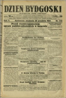 Dzień Bydgoski, 1931, R.2, nr 216