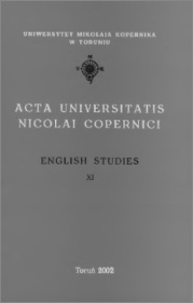 Acta Universitatis Nicolai Copernici. Humanities and Social Sciences. English Studies, z. 11 (352), 2002