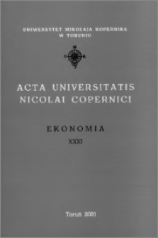 Acta Universitatis Nicolai Copernici. Nauki Humanistyczno-Społeczne. Ekonomia, z. 31 (346), 2001