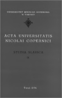 Acta Universitatis Nicolai Copernici. Nauki Humanistyczno-Społeczne. Studia Slavica, z. 9 (364), 2004