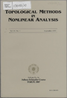 Topological Methods in Nonlinear Analysis, Vol. 10 no 1, (1997)