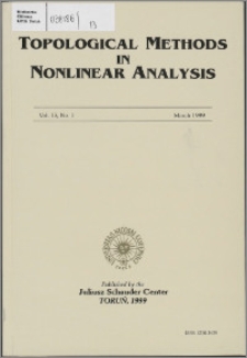 Topological Methods in Nonlinear Analysis, Vol. 13 no 1, (1999)