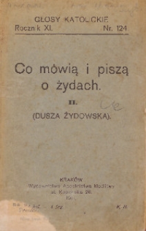 Co mówią i piszą o żydach. 2, (Dusza żydowska)