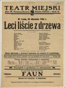 [Afisz:] Leci liście z drzewa. 5 strof krwawej pieśni Józefa Wiśniowskiego