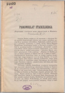 Prokonsulat Stackelberga : (Przyczynek z archiwum spraw zagranicznych w Moskwie)