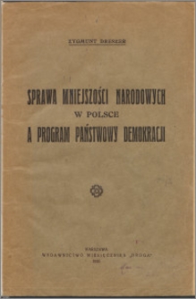 Sprawa mniejszości narodowych w Polsce a program państwowy demokracji