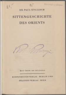 Sittengeschichte des Orients