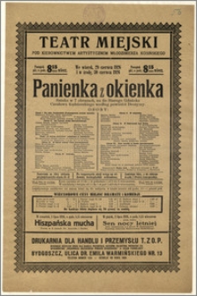 [Afisz:] Panienka z okienka. Sztuka w 7 obrazach na tle Starego Gdańska