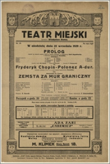 [Afisz:] Prolog. Napisał na otwarcie sezonu dramatu 1929/30 w teatrze Miejskim w Bydgoszczy Emil Zegadłowicz