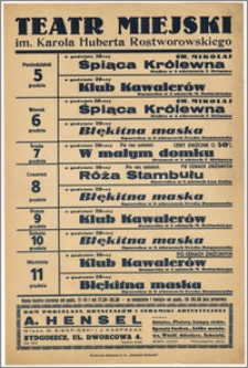 [Afisz:] Repertuar tygodniowy. 5-11 grudnia 1938 r.