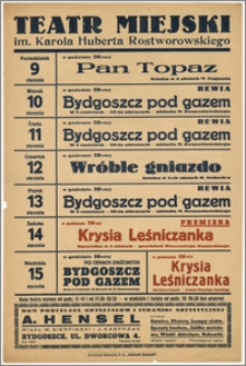 [Afisz:] Repertuar tygodniowy. 9-15 stycznia 1939 r.