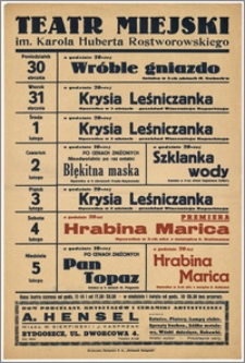 [Afisz:] Repertuar tygodniowy. 30 stycznia - 5 lutego 1939 r.