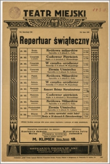 [Afisz:] Repertuar świąteczny. 25-31 grudnia 1930 r.