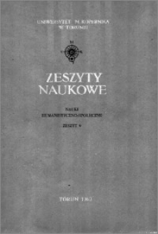 Zeszyty Naukowe Uniwersytetu Mikołaja Kopernika w Toruniu. Nauki Humanistyczno-Społeczne. Filologia Polska, z. 4 (9), 1963