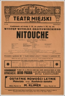 [Afisz:] Nitouche. Operetka w 4 aktach H. Meilhaca i Q. Millanda