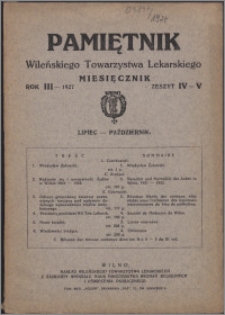 Pamiętnik Wileńskiego Towarzystwa Lekarskiego 1927, R. 3 z. 4-5