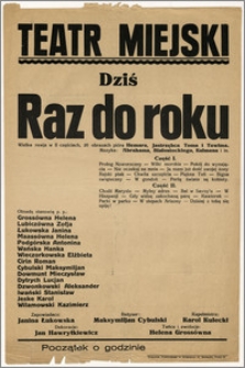 [Afisz:] Raz Do Roku! . Wielka rewja w II częściach, 20 obrazach pióra Hemara Jastrzębca, Toma i Tuwima