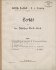 Bericht über das Schuljahr 1903-1904