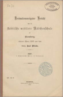 Dreiundzwanzigster Bericht über die Städtische mittlere Mädchenschule zu Bromberg