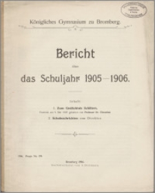 Bericht über das Schuljahr 1905-1906