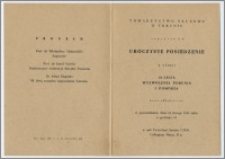 [Zaproszenie. Incipit] Towarzystwo Naukowe w Toruniu zaprasza na Uroczyste Posiedzenie z okazji 10-lecia Wyzwolenia Torunia i Pomorza