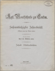 Sechsundsechzigster Jahresbericht (Ostern 1899 bis Ostern 1900.)