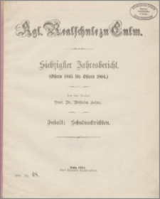 Siebzigster Jahresbericht. (Ostern 1902 bis Ostern 1903.)