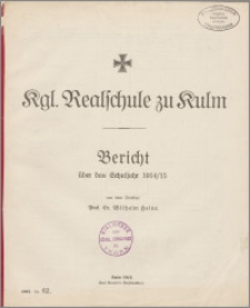 Bericht über das Schuljahr 1914/15