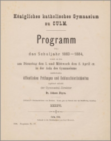 Programm für das Schuljahr1883-1884, [...]
