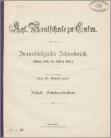 Dreiundsiebzigster Jahresbericht. (Ostern 1906 bis Ostern 1907.)