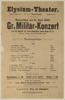 [Afisz:] Gr. Militär-Konzert. 1918-06-06