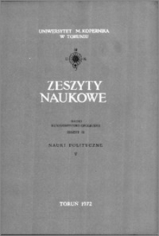 Acta Universitatis Nicolai Copernici. Nauki Humanistyczno-Społeczne. Nauki polityczne, z. 5 (51), 1972